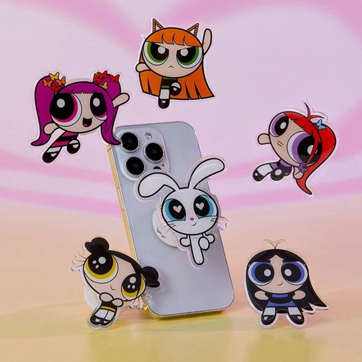 Kpop Idol Newjeans Bunnies The Powerpuff Girls Acrylic Phone Holder Griptok Phone Grip Telescopic Support