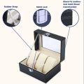 6/10/12 Slot Black PU Leather Watch Storage Box. 