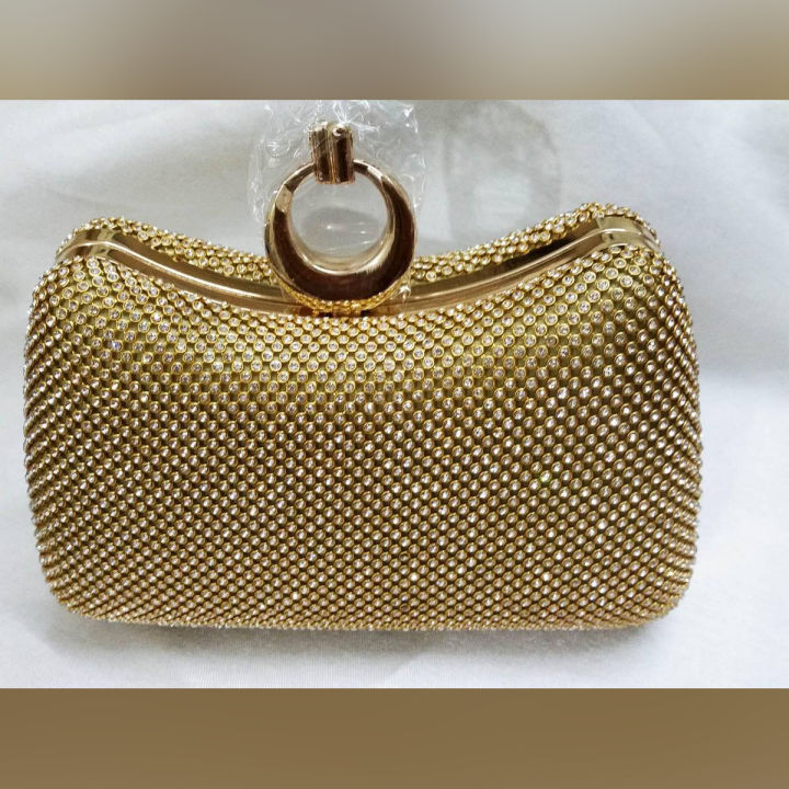 Elegant Golden Bridal Clutch Daraz.pk