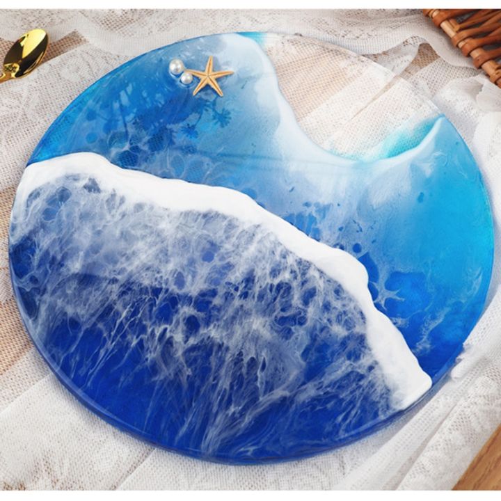 12 inch Round Tray Mold for Resin clock or Resin Tray or Resin beach theme tray - Round Coaster Making Epoxy Resin Art Supplies Make Your Own Coaster Epoxy Resin Molds