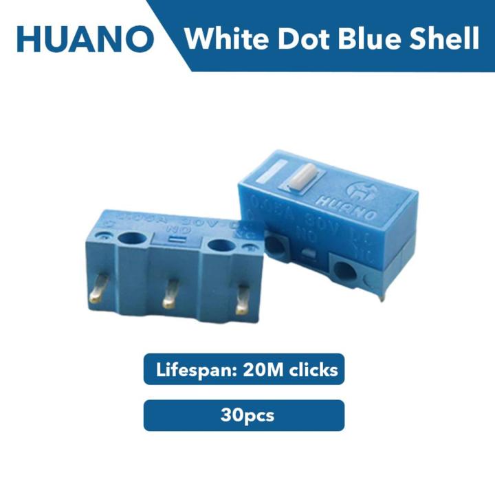 HUANO Mouse Clicker White Dot Blue Shell 20 Millions Clicks