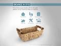 ADO Basics Water Hyacinth Hand Woven Basket with Stain Resistant Polished Wooden Handles, Toilet Paper Storage Wicker Baskets 12" Length, 6.29" Width, 4.25 Height, Tokri. 