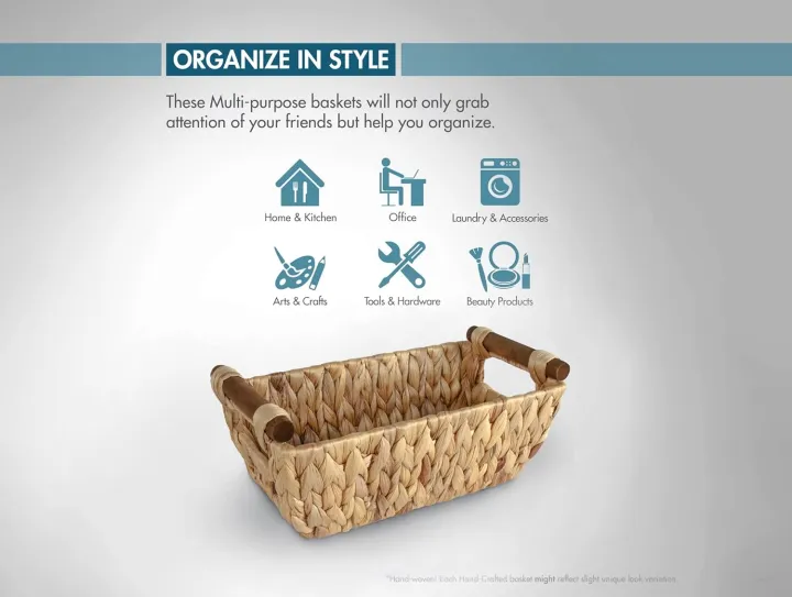 ADO%20Basics%20Water%20Hyacinth%20Hand%20Woven%20Basket%20with%20Stain%20Resistant%20Polished%20Wooden%20Handles,%20Toilet%20Paper%20Storage%20Wicker%20Baskets%2012"%20Length,%206.29"%20Width,%204.25%20Height,%20Tokri%20-%20Image%208