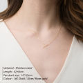 eManco Minimalist Jewelry Cross Initial Stainless Steel X Shape Pendant Necklace for Women. 
