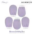 Hammer Moroccan Exfoliating Gloves 5pcs - Dead Skin Remover - Exfoliating Bath Washcloth Scrub Mitt for Body - Exfoliating Massage Mitt Back Scrubber Glove. 
