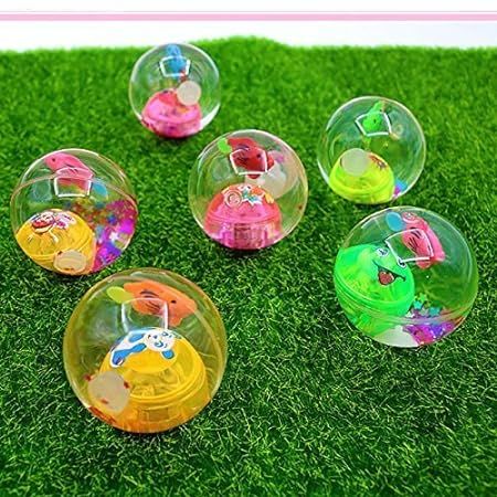 Hi-Bounce Crystal Glitter Yo Yo Balls | Water Light 55mm Ball For Through, Catch(pack of 2)