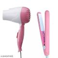 Nova hair dryer with straightener combo pack for perfect hair look (1 hair dryer + 1 hair straightener ). 