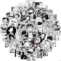 10/50/100pcs Mixed Black White Ainme Sticker Skateboard Computer Helmet Notebook Guitar Phone Graffiti Japan Comic Decals. 