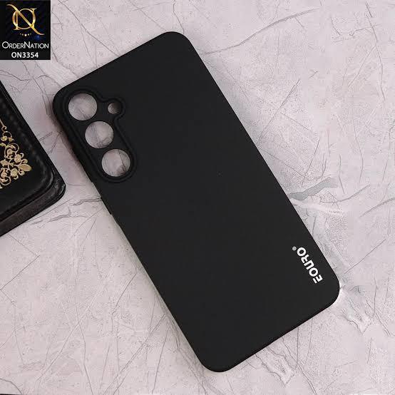 Black Eouro Slim Soft Silicone Back Cover for Samsung A15 Samsung A25 Samsung A35 Samsung A55