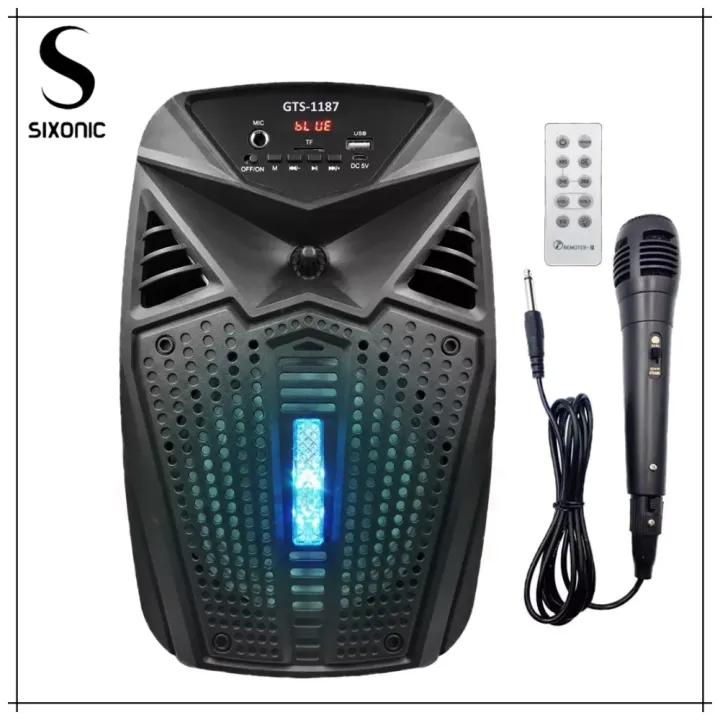 Sixonic%20100%25%20Original%206.5%20Inch%20Portable%20Rechargeable%20Wireless%20Bluetooth%20Speaker%20With%20Microphone%20and%20Remote%20Control%20Super%20Loud%20Woofer%20Speaker%20FM%20Radio,%20USB%20and%20Memory%20Card%20Supported%20-%20Image%205