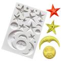 Moon, Sun & Stars Silicone Fondant & Chocolate Mold. 