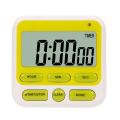 Timer with alarm clock, large screen, kitchen timer, adjustable alarm switch and power switch. 