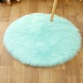 Soft Faux Sheepskin Fur Rug Rug for Bedroom Fuzzy Light Blue. 
