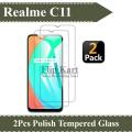 Realme C11 Tempered Glass Screen Protector Premium High Quality Polish Glass For Realme C11 -2Pcs. 