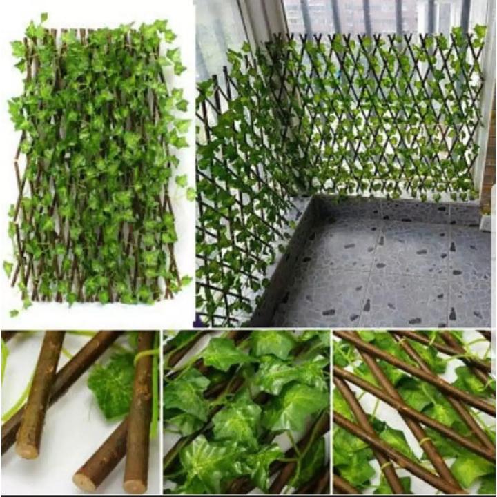 Wall Decor Green Leaves with Branches 5.5 Foot by 2.5 Foot-Extension Type Garden Building Fence Artificial Green Leaf Branch