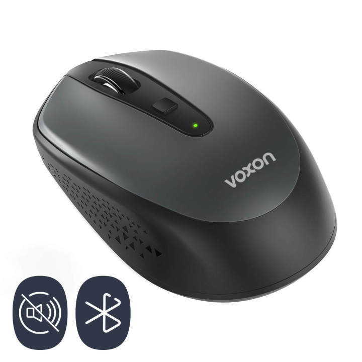 Voxon EBM02305 Bluetooth Mouse VOXON Bluetooth Wireless Mouse，18 Months Battery Life with Noiseless Click,1600/1200/800DPI (Black)