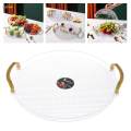 Acrylic Serving Tray with Handles Fruit Dessert Tray Countertop Organizer Multipurpose Durable Cosmetics Tray for Kitchen, Bathroom, Office. 