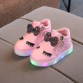 Children Glowing Sneakers Kid Princess Bow for Girls LED Shoes Cute Baby Sneakers with Light Shoes. 