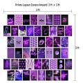 Pack of 50 Purple Wall Collage Kit - Aesthetic Bedroom Decor. 