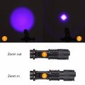 LED UV Flashlight 365nm 395nm Blacklight Scorpion UV Light Pet Urine Detector Zoomable Ultraviolet rechargeable outdoor lighting. 