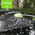 2 in 1 Car Wash Mop Mitt with Long Handle, Chenille Microfiber Car Wash Dust Brush Extension Pole 24-46In, Scratch Cleaning Tool. 