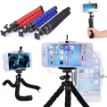 Mobile Phone Tripod Stand Camera Bracket Selfie Stick Adapter with Phone Clip Holder, Fits 55mm-85mm Wide Phones, Black. 