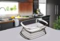 Ferno Rectangular Roast Serving Dishes - Transparent Glass. 