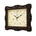 Hitco Square Antique Wall Clock - Unique Design Wall Clocks - Wall Clocks for Bedroom / Living Room / Decor - Square Clock Wall Stylish - Decorating Item - Golden Clock. 