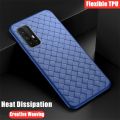 lthmy for Vivo V19 Neo phone case Leather Texture Finish Non-Slip Grip Full Body Protection Cover  Flexible Silicon Luxury Plaid Breathable. 