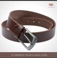 Men's 100% Italian Cow Leather Belt Men With Anti-Scratch Buckle, Brown Black and Chocolate color. 
