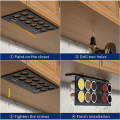 K-Cup Holder, Under Cabinet Pull Up Storage Coffee Holder Black. 