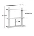 Elegant Wall-Mounted Bookshelf with 3-Tier Design, New, Matte Finish for Living Room Decor. 