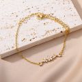 Elegant Zircon Flowers Bracelet For Women Girls Charm Gold Color Stainless Steel Plant Bracelets Luxury Designer Jewelry Gifts. 