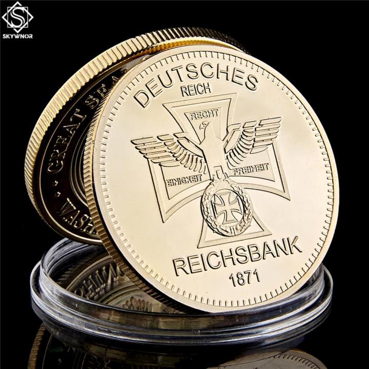 1871 Deutsche Reichsbank 1 Unze 999/1000 Gold Germany Cross Eagle Round Coins Collectibles
