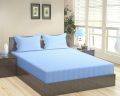 Multicolor Plain Stripe Fitted Sheet With Pillow Covers - Beddys Studio. 