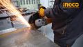 Ingco Angle Grinder 9" 3000W (with 1pc auxiliary handle & carbon bushes). 