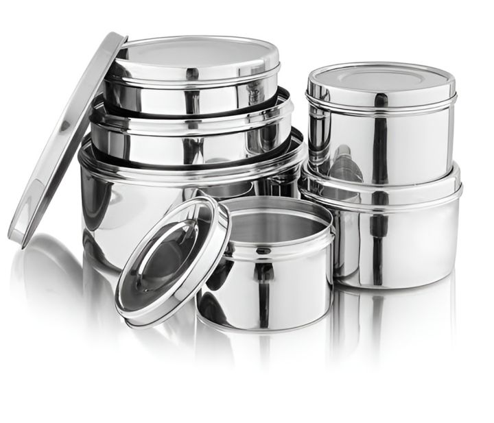 6 Pcs Different Sizes Storage Boxes with Lids Heavy Stainless Steel