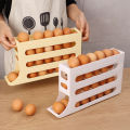 4 Layers Automatic Rolling Egg Holder Rack Kitchen Refrigerator Egg Dispenser Fridge Egg Storage Box Kitchen Storage Container 1Pcs. 
