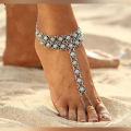 Silver - New Flower Anklet For Women Girls Foot Jewelry- CIANK15. 