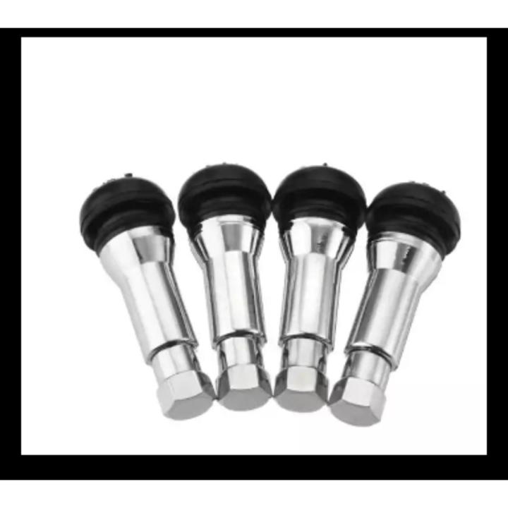 Pack of 4 nozzel Aluminum Alloy & Natural Rubber Car Tyre Tire Nozzle Tubeless Tyre Tire Valve CAR BIKE UNIVERSAL TIRE NOZZLE Tyre Wheel Rim Tyre Valve Cycle Bike
