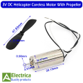 Micro 3V DC Helicopter Coreless Motor With Propeller by electrica (1 moter & 1 Propeller ). 
