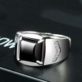925 sterling silver ring men black zircon adjustable wedding ring fashion jewellery/Perhiasan fesyen cincin zirkon hitam lelaki. 