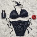 Buy 1 Get 1 Free - Satin Silk Bikini Panties And Bra Set - Multicolor. 