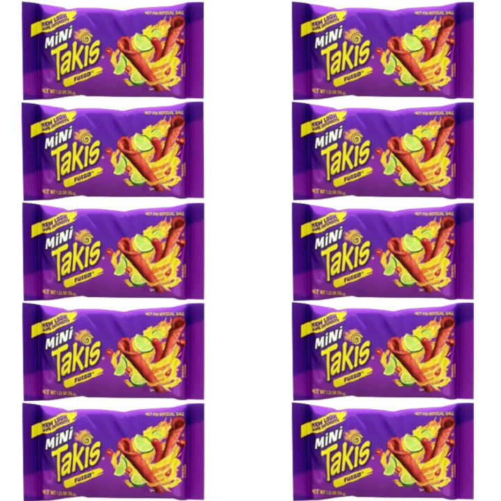 Takis | Takis Chips | Fuego Chips | Snacks (Imported) Snacks 35g, Pack of 10