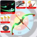 Light Up Archery Bow and Arrow Toy Set for Boys Girls With 3 Suction Cup Arrows. 