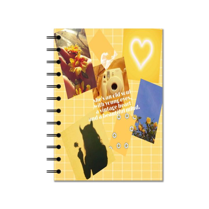PaperCuts Yellow Aesthetic Quote - A5 Spiral Note Book Soft Cover 150 Pages