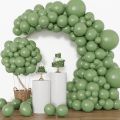 95 pcs 9 inch Sage Green Latex Balloons without shinny for Birthday Party Graduation Baby Shower Wedding Decoration. 