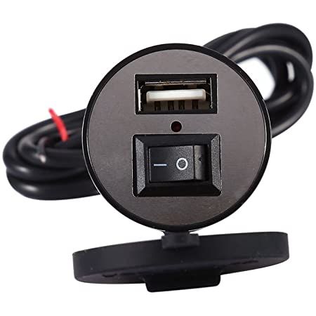 Universal Bikes 5V-2.1A Motorcycle Mobile Phone USB Charger Port Power Adapter Socket Hot (Black)