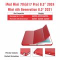 for iPad Case Mini 6 2021 Smart Case for iPad mini 7 2024 Book Cover 2021 Stand Case Cover. 