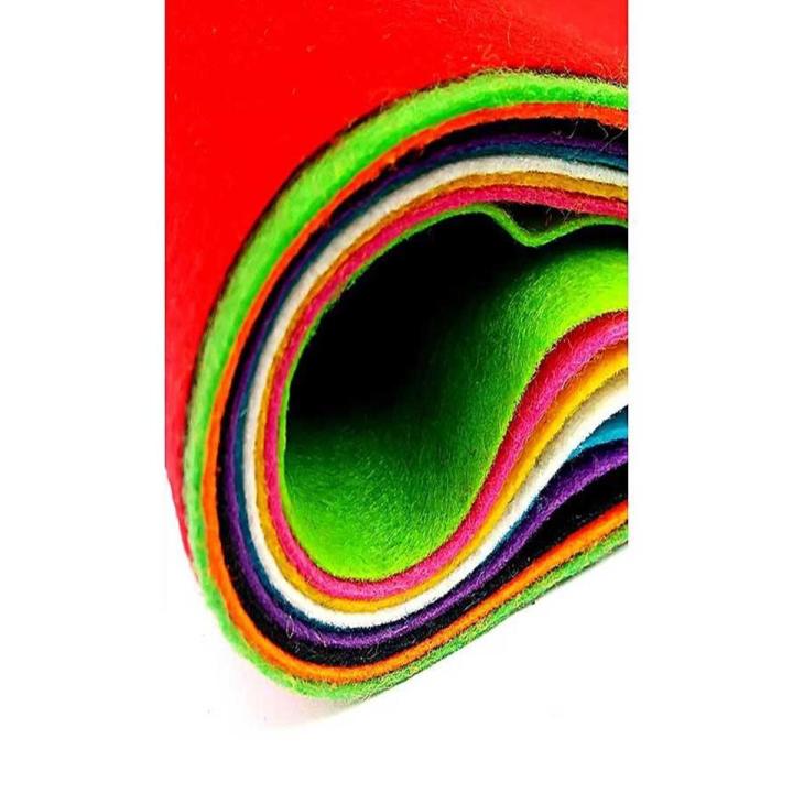 10 Felt Fabric Sheets In 10 Different Colors Pack of 10 - A4 Size Plain Felt Fabric Sheets